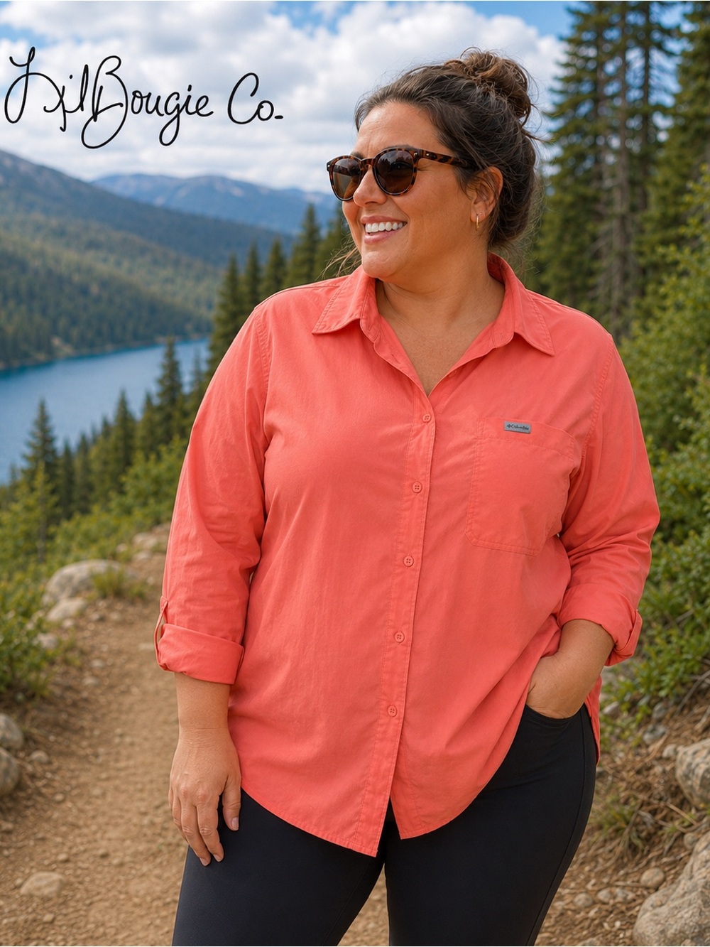 Columbia Women's Coral Button-Down Shirt - Size 3X